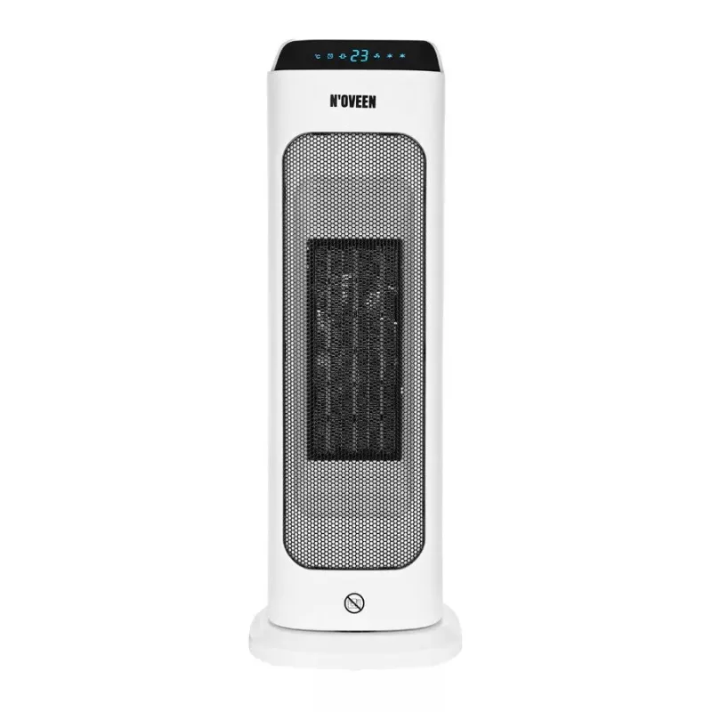 Calefactor cerámico eléctrico NOVEEN PTC2000 — 2000 W, termostato regulable, pantalla LED, temporizador, mando a distancia, blanco