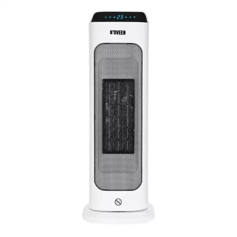 Calefactor cerámico eléctrico NOVEEN PTC2000 — 2000 W, termostato regulable, pantalla LED, temporizador, mando a distancia, blanco