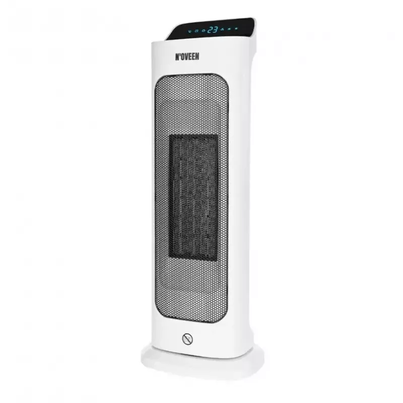 Calefactor cerámico eléctrico NOVEEN PTC2000 — 2000 W, termostato regulable, pantalla LED, temporizador, mando a distancia, blanco