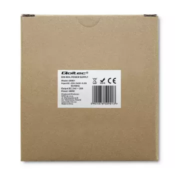 Fuente de alimentación industrial para carril DIN QOLTEC 50901 — 480W, 24V DC, 20A