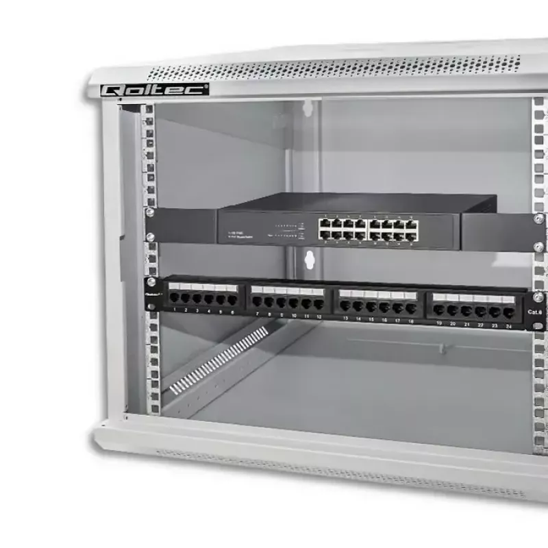 Armario rack 19 pulgadas QOLTEC 9U modelo 54484, dimensiones 600x500x450 mm