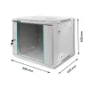 Armario rack 19 pulgadas QOLTEC 9U modelo 54484, dimensiones 600x500x450 mm