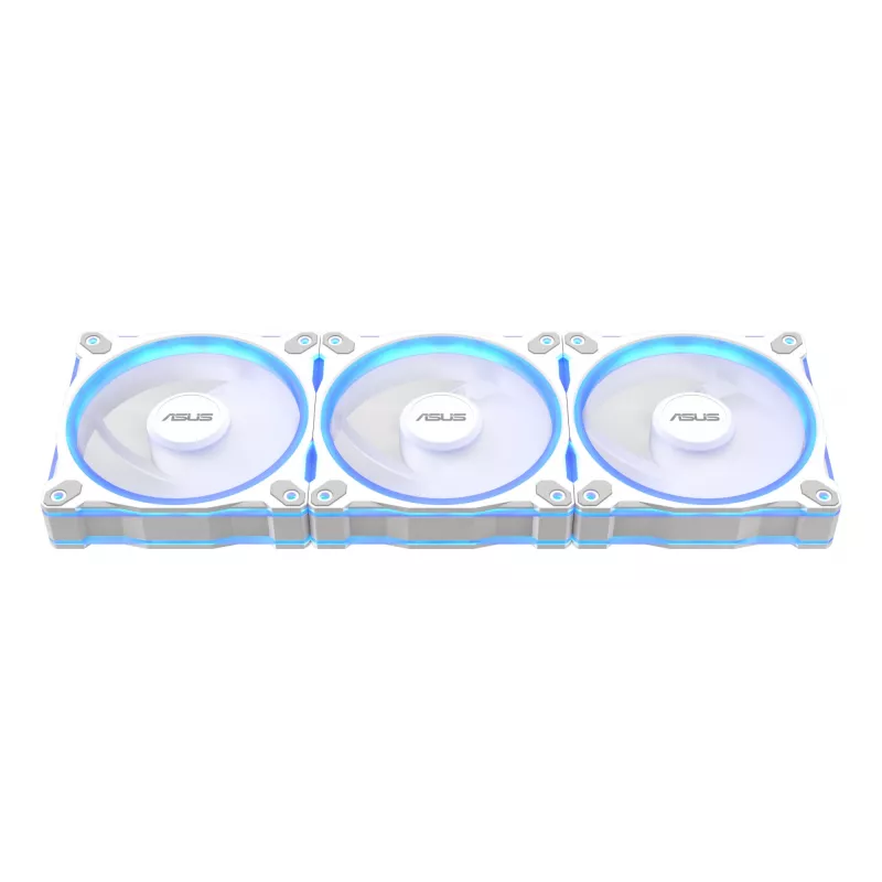 Ventilador para caja ASUS Prime MR120 ARGB Blanco 120 mm, 1600 rpm, PWM, rodamiento de deslizamiento, 58 CFM