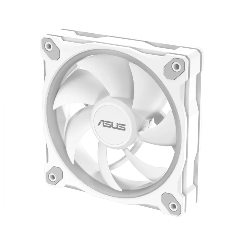 Ventilador para caja ASUS Prime MR120 ARGB Blanco 120 mm, 1600 rpm, PWM, rodamiento de deslizamiento, 58 CFM