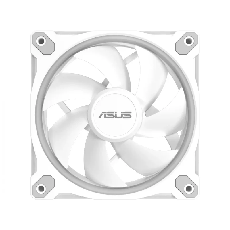 Ventilador para caja ASUS Prime MR120 ARGB Blanco 120 mm, 1600 rpm, PWM, rodamiento de deslizamiento, 58 CFM