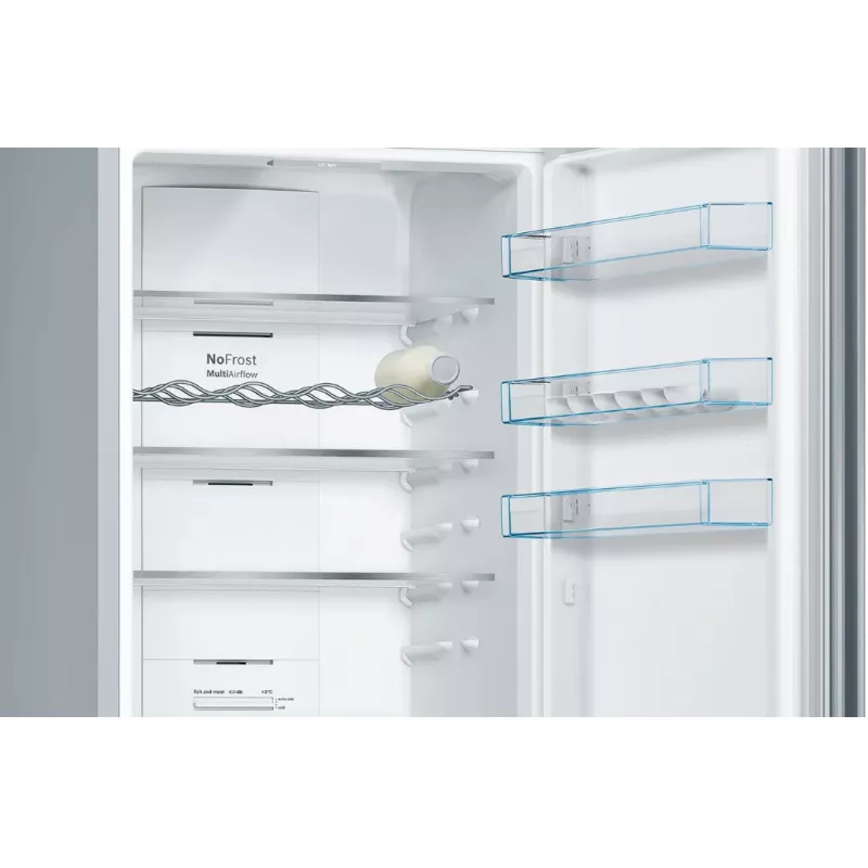 Frigorífico combi Bosch Serie 4 KGN39VIEB independiente 368 L, clase de eficiencia energética E, acero inoxidable, NoFrost, congelador abajo