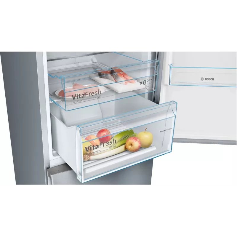Frigorífico combi Bosch Serie 4 KGN39VIEB independiente 368 L, clase de eficiencia energética E, acero inoxidable, NoFrost, congelador abajo