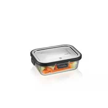 Recipientes rectangulares de vidrio para conservas, set, GEFU Milo G-12799 – 3 piezas, resistentes al calor, aptos para lavavajillas