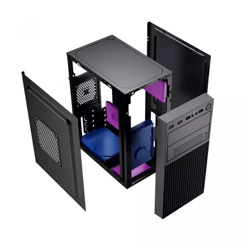 Gembird Fornax K300 caja de PC Mini Tower, Micro-ATX/Mini-ITX, 2x USB 3.0 + 2x USB 2.0, HD Audio, sin fuente de alimentación, SPCC, 2,17 kg, negra