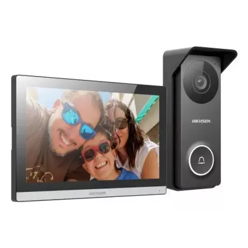 Videoportero Hikvision DS-KIS313-P pantalla táctil capacitiva TFT de 7 pulgadas, 1280×720, Wi‑Fi 802.11n, MicroSD, IP65, IK08