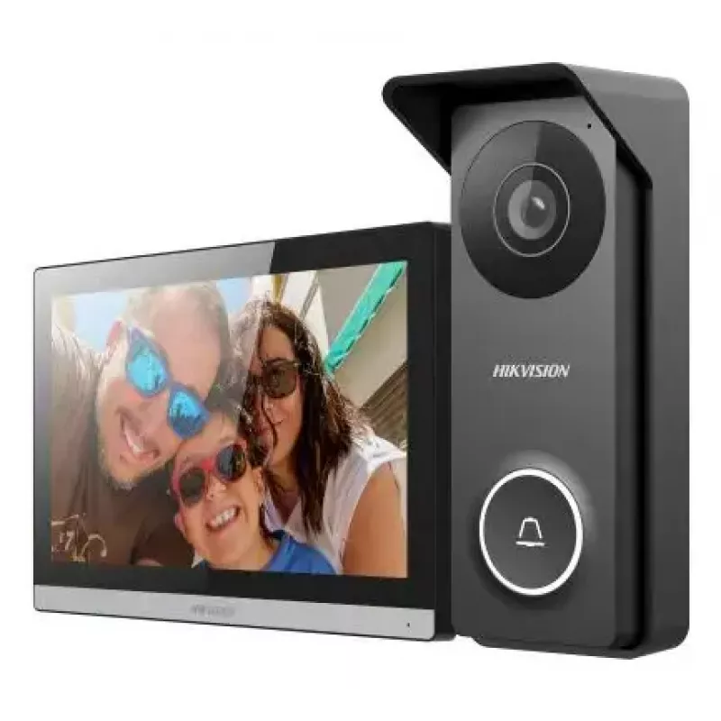 Videoportero Hikvision DS-KIS313-P pantalla táctil capacitiva TFT de 7 pulgadas, 1280×720, Wi‑Fi 802.11n, MicroSD, IP65, IK08