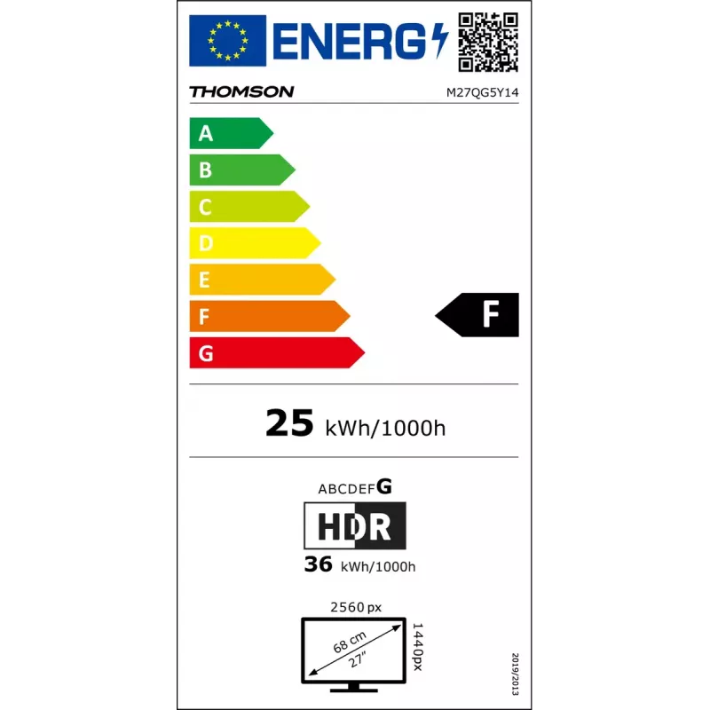 Monitor Thomson M27QG5Y14 27 pulgadas Quad HD LED 2560 x 1440
