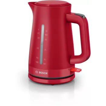 Hervidor eléctrico Bosch TWK3M124, capacidad 1,7 l, 2400 W, rojo, resistencia oculta