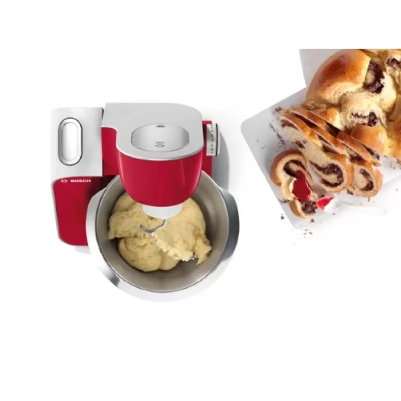 Bosch MUM58720 Robot de cocina 1000 W 3,9 l Gris, Rojo, Acero inoxidable