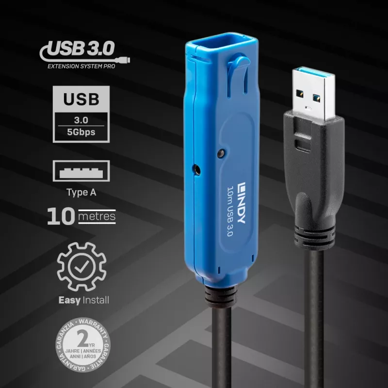 Cable alargador USB Lindy 10m Active Extension Pro