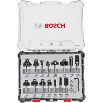 Bosch 2 607 017 471 Fresadora, juego de fresas 15 piezas