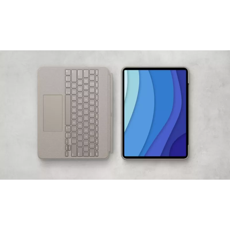 LOGITECH Combo Touch - Sand para iPad Pro 12,9 inch (5.ª gen.) - US International QWERTY
