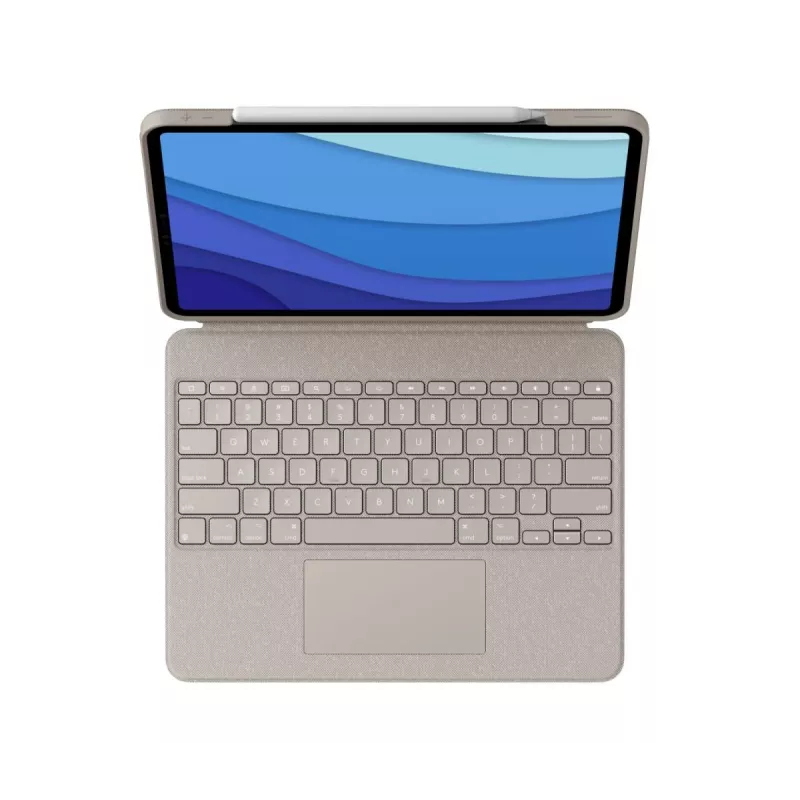 LOGITECH Combo Touch - Sand para iPad Pro 12,9 inch (5.ª gen.) - US International QWERTY