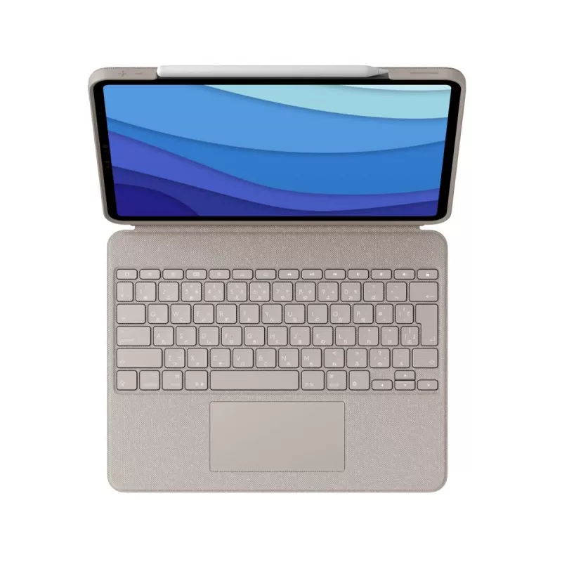 LOGITECH Combo Touch - Sand para iPad Pro 12,9 inch (5.ª gen.) - US International QWERTY