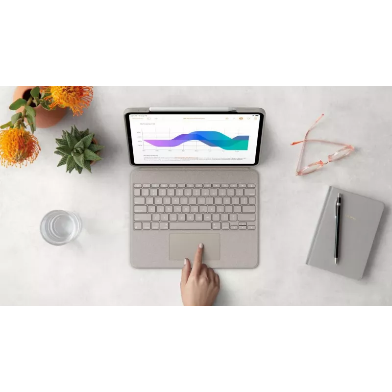 LOGITECH Combo Touch - Sand para iPad Pro 12,9 inch (5.ª gen.) - US International QWERTY