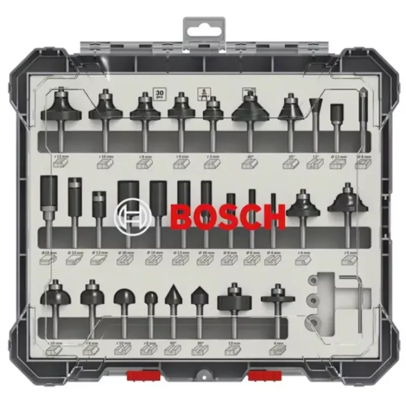 Bosch 2607017474 juego de fresas, 30 piezas, vástago de 6 mm