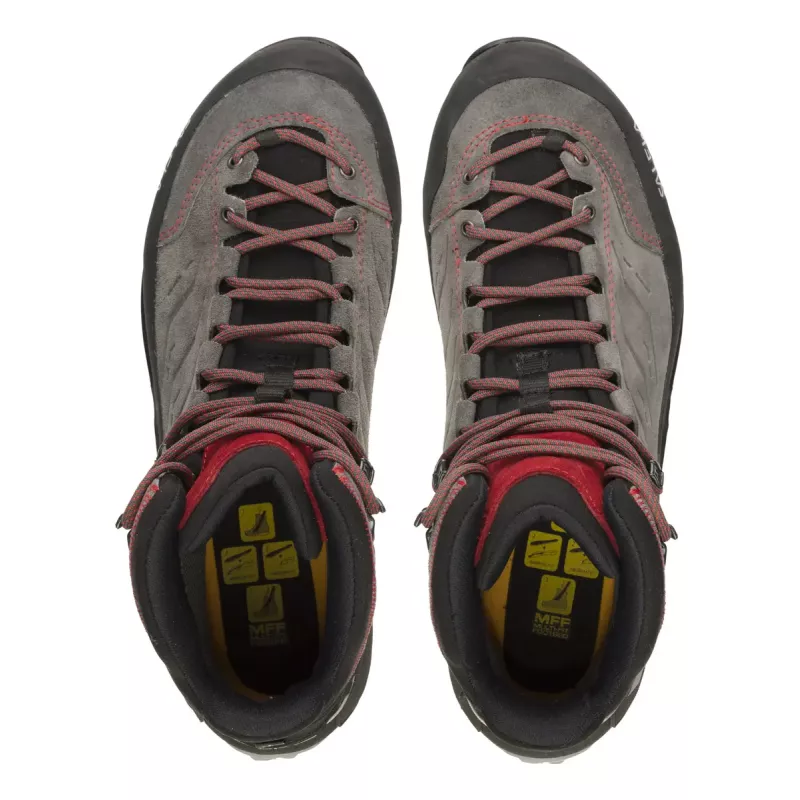 Salewa MTN Trainer Mid GTX Hombre Adulto Charcoal Gris Rojo Piel Ante Vibram