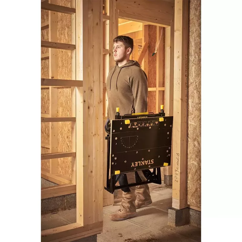 Banco de trabajo para madera Stanley STST83800-1 Bambú Acero Negro Amarillo 625 mm