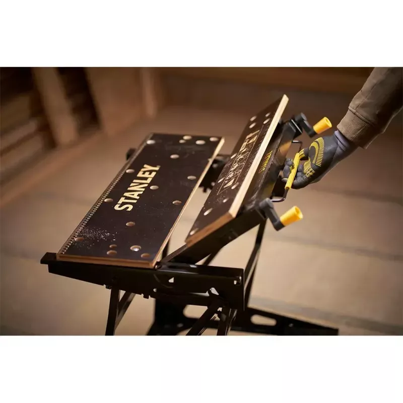 Banco de trabajo para madera Stanley STST83800-1 Bambú Acero Negro Amarillo 625 mm