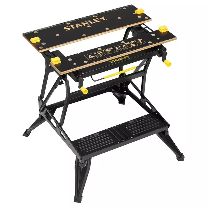 Banco de trabajo para madera Stanley STST83800-1 Bambú Acero Negro Amarillo 625 mm