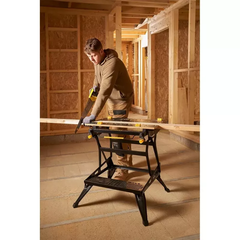 Banco de trabajo para madera Stanley STST83800-1 Bambú Acero Negro Amarillo 625 mm