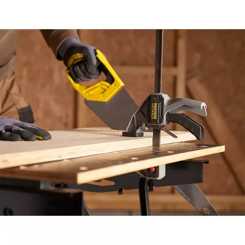 Banco de trabajo para madera Stanley STST83800-1 Bambú Acero Negro Amarillo 625 mm