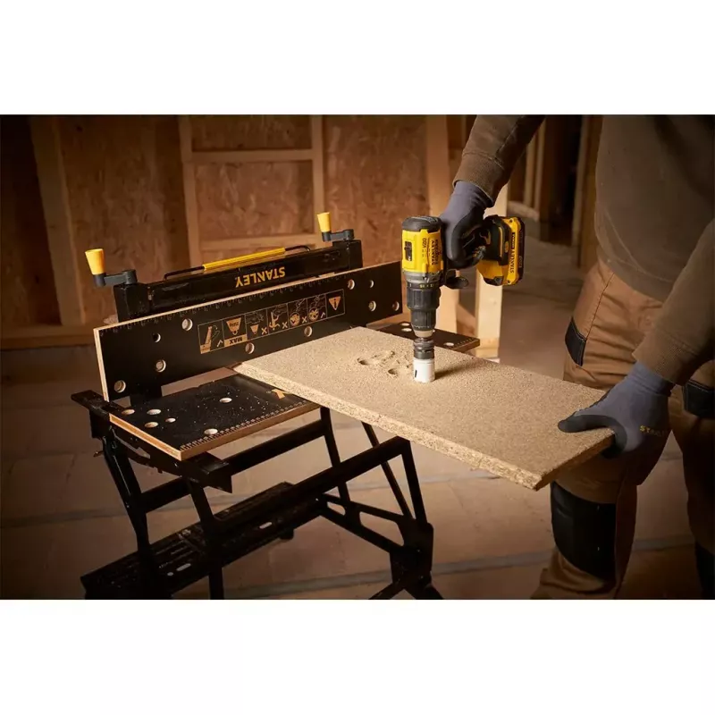 Banco de trabajo para madera Stanley STST83800-1 Bambú Acero Negro Amarillo 625 mm