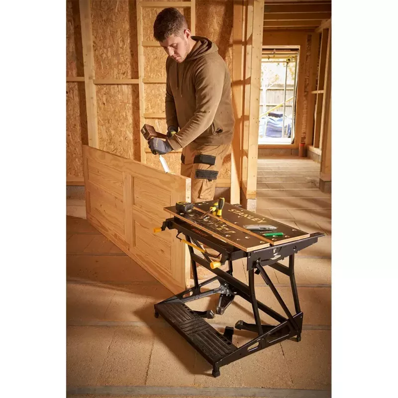 Banco de trabajo para madera Stanley STST83800-1 Bambú Acero Negro Amarillo 625 mm
