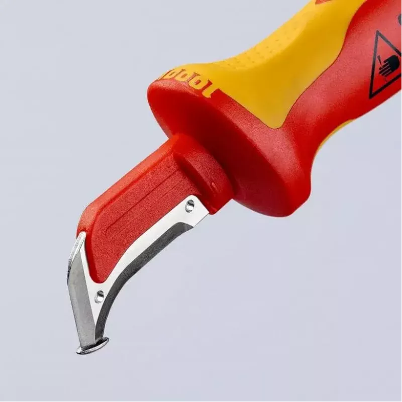 Cúter Knipex 98 55 SB rojo amarillo hoja fija