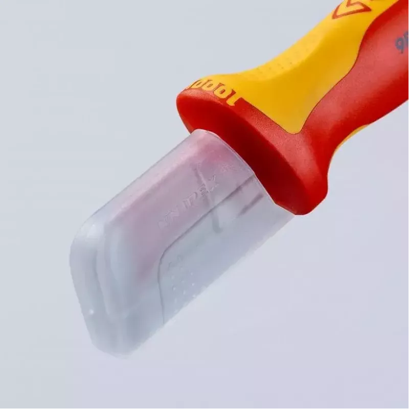 Cúter Knipex 98 55 SB rojo amarillo hoja fija
