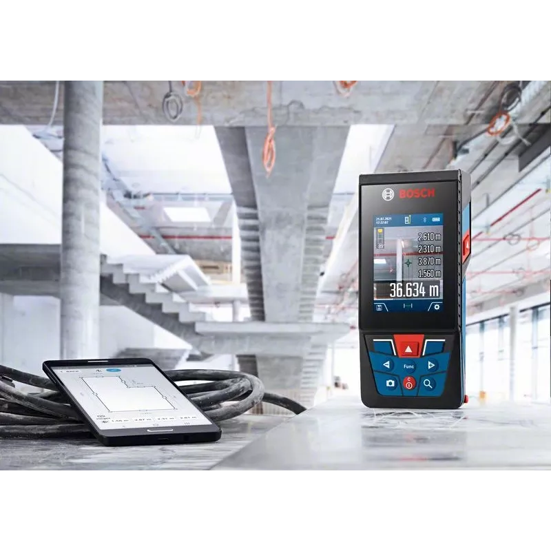 Bosch GLM 150-27 C Professional 0601072Z00 medidor de distancia láser, 0,08-150 m, ±1,5 mm, clase láser 2, azul/negro