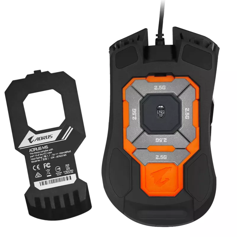 Ratón gaming GIGABYTE AORUS M5 para diestros USB Type-A óptico 16000 DPI