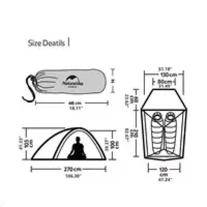 Tienda de campaña Naturehike Cloud UP 2 10D NH19ZP017 tienda ultraligera impermeable para 2 personas