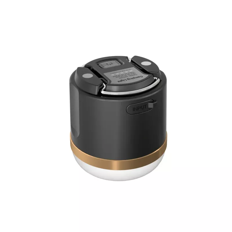EcoFlow SCLI-B linterna de camping con batería, 400 lm, 3600 mAh, entrada USB-C, carcasa de ABS+TPR, IP54, negro/dorado/blanco