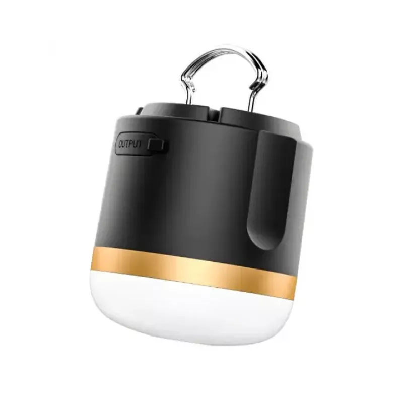 EcoFlow SCLI-B linterna de camping con batería, 400 lm, 3600 mAh, entrada USB-C, carcasa de ABS+TPR, IP54, negro/dorado/blanco