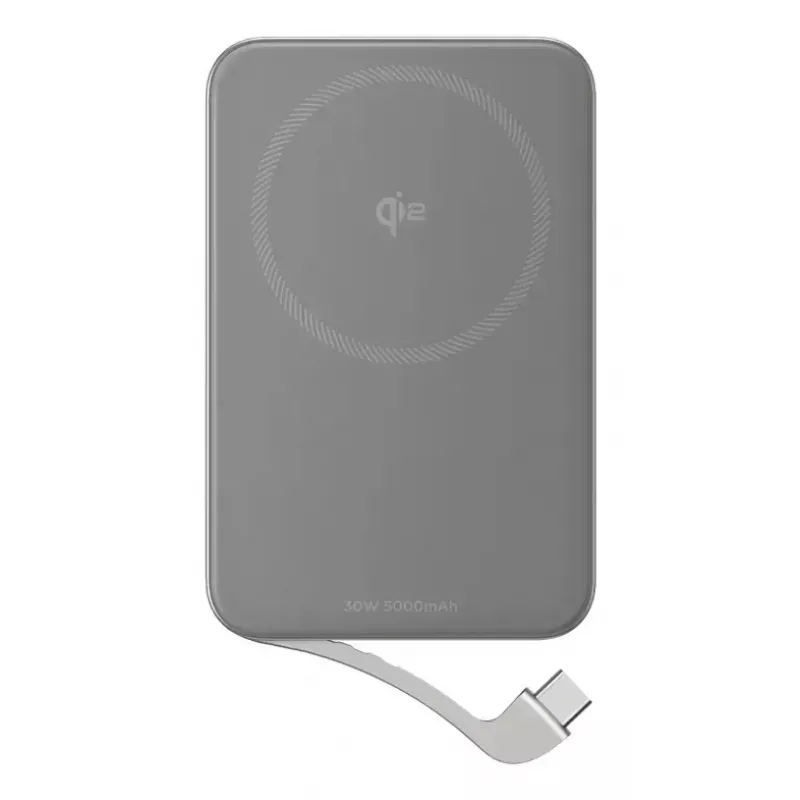 Batería externa EcoFlow Rapid 5000 (iones de litio 5000 mAh, carga rápida PD, 30 W total, inalámbrica, USB-C, plateada)