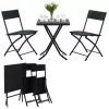 Conjunto de muebles de jardín Extralink L-0201P — 2 sillas y mesa negra
