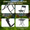 Conjunto de muebles de jardín Extralink L-0201P — 2 sillas y mesa negra