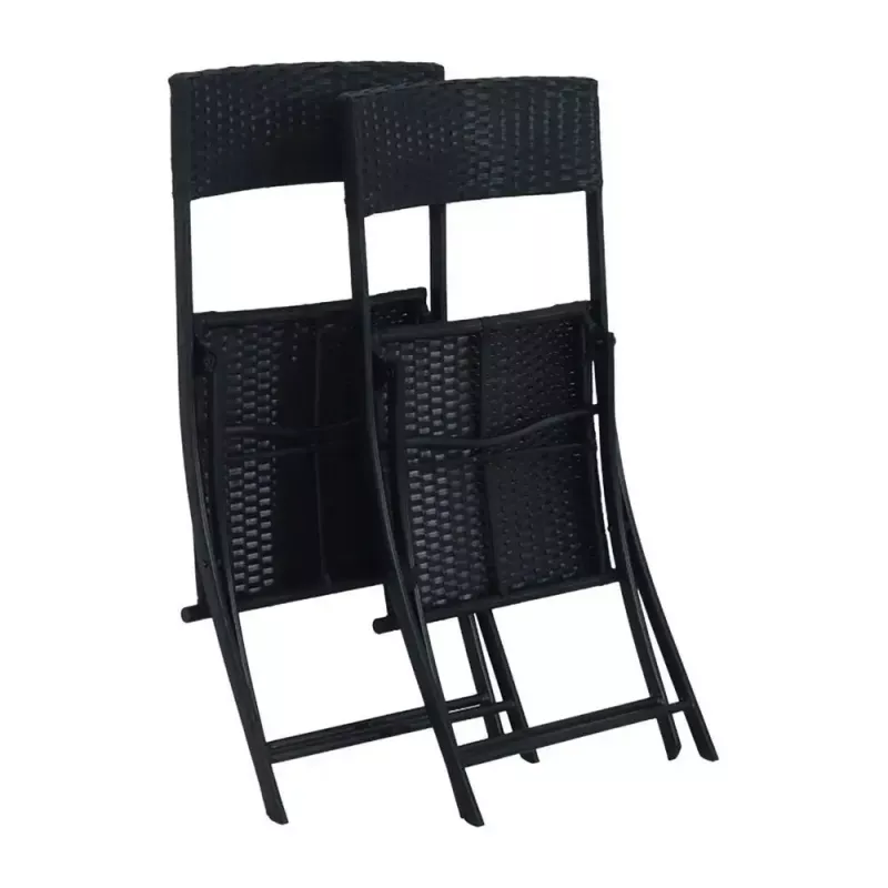 Conjunto de muebles de jardín Extralink L-0201P — 2 sillas y mesa negra