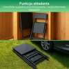 Conjunto de muebles de jardín Extralink L-0201P — 2 sillas y mesa negra