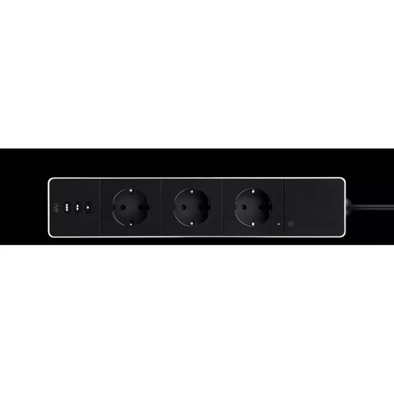 Regleta Eve Energy Strip negra blanca 3 toma(s) de CA 120-230 V 1,9 m