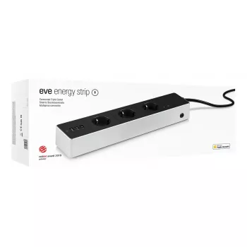 Regleta Eve Energy Strip negra blanca 3 toma(s) de CA 120-230 V 1,9 m