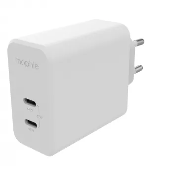 Adaptador de pared mophie accesorios USB-C-PD-DUAL-67W-GAN-blanco-EU (2xUSBC)