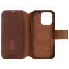 Decoded funda para móvil con cartera de piel desmontable para iPhone 16 Pro – marrón, piel auténtica, microfibra, pantalla de 6,3 pulgadas, 3 compartimentos para tarjetas