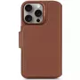 Decoded funda para móvil con cartera de piel desmontable para iPhone 16 Pro – marrón, piel auténtica, microfibra, pantalla de 6,3 pulgadas, 3 compartimentos para tarjetas